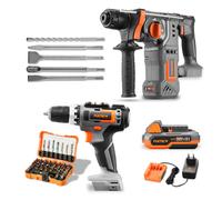 20V Akku PowerTool-Bundle mit Akkuschrauber & Bohrhammer