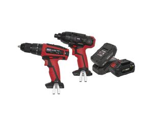 20V Cordless Ø13mm Martello Trapano/0.6cmHex Drive Urto Kit Combo - Sealey C