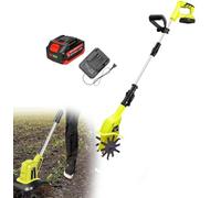 20V Cordless Tiller Rotavator,Garden Tiller, Handheld Electric Cordless 4000Mah Battery Powered, Soil Cultivator Gardening Tool Cultivation Machine,for The Garden, Vegetable Plots(S)