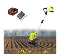 20V Electric Tiller Cultivator/Rotavator,with 4000mAh Battery Powered,Electric Cordless Hand Tiller Soil Cultivator,Gardening Tool Cultivation Machine for Allotment, Lawn, Garden(L)