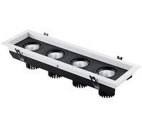 LEGZIT 20W/28W/40W 4 Teste LED Multiplo Gimbal Faretti Rettangolare Angolo Regolabile Faretto da Incasso 20W/28W/40W Eyeball Can Lights,3000K/4000K/6000K Selezionabile