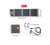 (20W) 5V 20W 30W Pannello solare pieghevole portatile impermeabile per il telefono cellulare Accumulatori