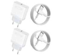 20W Caricatore for iPhone 14/14 Pro/14 Pro Max/14 Plus/13/12/11/XS/XR/X/SE，【Certificato MFi】2 Pezzi USB C Rapido Caricabatterie with 2M Cavo Spina Adattatore Alimentatore Presa Carica Muro Ricarica