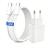 20W Caricatore iPhone & Cavo USB C da 2m per iPhone 17/17 Pro/16/16 Pro Max/15/15 Plus/iPad Pro/iPad Air, Caricatore USB C con Cavo USB Type-C per Samsung Galaxy A56/S25,Pixel,Xiaomi,Spinotto USBC