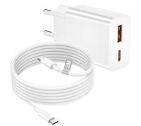 20W Caricatore iPhone Ricarica Rapida, Caricatore Doppia Porta USB C e USB A con Cavo Type C 2m per iPhone 17 16e 16 15 Pro Max Plus, iPad, Samsung Galaxy S25 S24 S23 S22, Casa Ufficio Viaggio