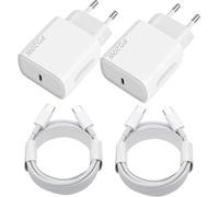 20W Caricatore With USB C - 2 Pezzi Charger With 2X2M Cavo per Samsung Galaxy per iPhone 17 16 15 Plus Pro Max iPad Huawei Xiaomi Oppo - Ricarica Rapido