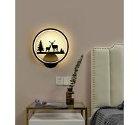 20W LED Il giro lampada a muro cervo Lampada da comodino Moderno Facile Dentro ferro acrilico Illuminazione da parete soggiorno Camera da letto sala Le scale corridoio luce a muro Luce a tre colori