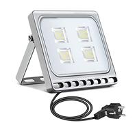 20W Proiettore LED Esterno Floodlight Faretto, Papasbox Super luminoso 2000LM Faro Luce di Sicurezza, Impermeabile IP67, Spina Europea, Illuminazione Luce Bianca 6500K per Giardino Cortile Garage
