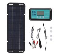 20W Solar Panel Kit | Weatherproof MPPT Controller for RV/Home/Camping | Black Solar Cell with 12V 24V Self Adaptation | 4 Suction Cups & 12V Socket Included