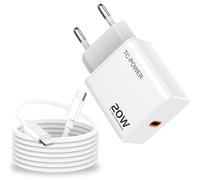 20W USB C Charger for iPhone Pro/13/12/11/SE, Fast Charging Adapter with 2M Cable, Caricatore iPhone, Caricabatterie USB C, Alimentatore USB C, Compatible with iPhone Pro Max/Mini