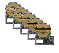 20x 12mm SS12KW etichetta compatibile per ST12KW funziona con la stampante LW-300 LW-400 LW-600P(20PK Black on Gold)