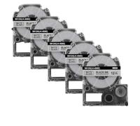 20x 12mm SS12KW etichetta compatibile per ST12KW funziona con la stampante LW-300 LW-400 LW-600P(20PK Matte Silver)