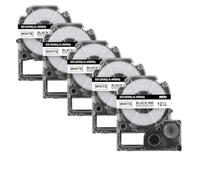20x 12mm SS12KW etichetta compatibile per ST12KW funziona con la stampante LW-300 LW-400 LW-600P(20PK Black on White)