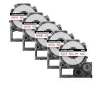 20x 12mm SS12KW etichetta compatibile per ST12KW funziona con la stampante LW-300 LW-400 LW-600P(20PK Red on White)
