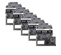20x 12mm SS12KW etichetta compatibile per ST12KW funziona con la stampante LW-300 LW-400 LW-600P(20PK White on Black)