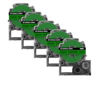 20x 12mm SS12KW etichetta compatibile per ST12KW funziona con la stampante LW-300 LW-400 LW-600P(20PK Black on Green)