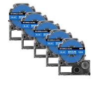 20x 12mm SS12KW etichetta compatibile per ST12KW funziona con la stampante LW-300 LW-400 LW-600P(20PK White on Blue)