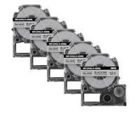 20x 12mm SS12KW etichetta compatibile per ST12KW funziona con la stampante LW-300 LW-400 LW-600P(20PK Black on Silver)