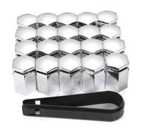 20X 17MM AUTO COPRIBULLONI COPRI BULLONE TAPPI RUOTE CROMO PLASTICA PER OPEL