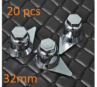 20x 32mm Plastica Cromata Dado Ruota Bullone ADR Tappi Indicatori Camion Rimo...