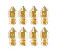 20X 3D Stampante Estrusore Ugelli Ottone MK8 0.1-1.0mm Per CR-10 Ender 3 Anet A8