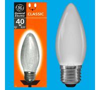 20X 40W GE Lampadina Dimmabile A Filamento Frosted A Candela E27 ES