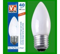 20x 40W Volta Opale Incandescente Filamento Regolabile Candela Es E27 Lampadina