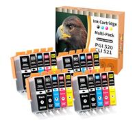 20x 520XL 521XL Cartucce di ricambio per Canon PGI-520 CLI-521 per Canon iP3600 iP4600 iP4700 MP540 MP550 MP560 MP620 MP630 MP640 MP980 MP990 MX860 MX870