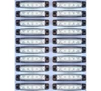 20X 6 LED Luci Laterali Anteriori Bianche 12V Per Camion Rimorchio Autobus