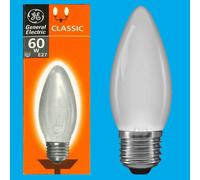 20X 60W GE Lampadina A Candela Dimmabile In Filamento Opalino E27 ES