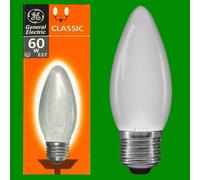 20X 60W GE Lampadina A Candela Dimmabile In Filamento Opalino E27 ES