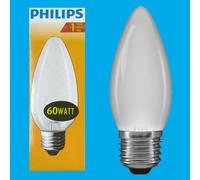 20x 60W Philips Incandescente Filamento Frosted Candela Regolabile Lampadina E27
