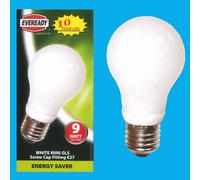 20x 9W Bassa Energia Mini GLS Cfl 3500K Lampadina Luce Bianca Es E27 Edison