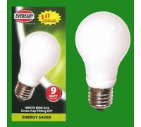 20x 9W Bassa Energia Mini GLS Cfl 3500K Lampadina Luce Bianca Es E27 Edison