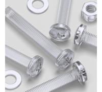 20x Acrilico Bulloni e Dadi M8x 60mm in Plastica Trasparente - Acrilico Viti