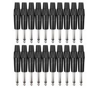 20x Adattatore Connettori Jack Plug 6,3mm Maschio Mono Set Audio Palco Saldare