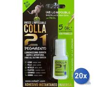20x ADESIVO COLLA 21 BRUSH CON PENNELLO grammi 5