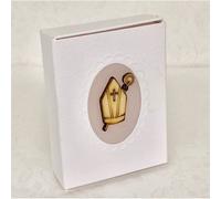 20X Astuccio carta a scorrimento finestra pergmana mitra legno CRESIMA 0R2A