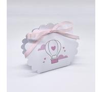 20X BALLOON ROSA Borsetta Rotonda portaconfetti BOMBONIERA nascita 12CN