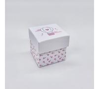 20X BALLOON ROSA Scatolina portaconfetti 5x5x5 cm BOMBONIERA 12CR