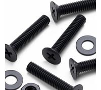20x Bulloni dadi rondelle svasati a croce, Neri PP M4 x 20 mm