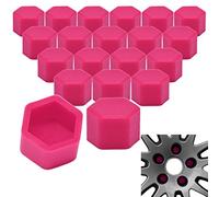 20x bulloni Ruota Tappi in Silicone Set Copertura 21MM Rosa