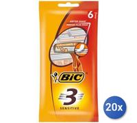 20x Bundle Bic Rasoi 3 Sensitive Arancio X 6