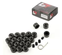 20x Cappuccio Tappi a Vite Ruota Nero Opaco 17 MM per Audi 80 90 100 A4 A6