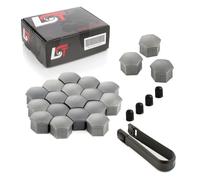 20x Cappuccio Tappi a vite ruota Viti per ruote Insieme grigio 17 mm per SKODA