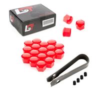 20x Cappuccio Tappi a Vite Ruota Viti Rosso 17 MM per VW Golf