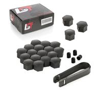 20X Coperture Delle Viti Delle Ruote Matte Nere 17 Mm Per VAUXHALL