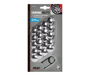 20x COPRIBULLONI 17MM TAPPI PER RUOTE AUTO IN ABS CROMATO UNIVERSALI COPRI DADI