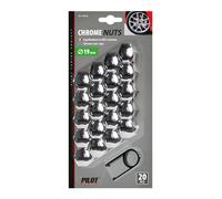 20x COPRIBULLONI 19MM TAPPI PER RUOTE AUTO IN ABS CROMATO UNIVERSALI COPRI DADI
