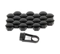 20x COPRIBULLONI 19MM TAPPI PER RUOTE AUTO IN ABS NERO UNIVERSALI COPRI DADI